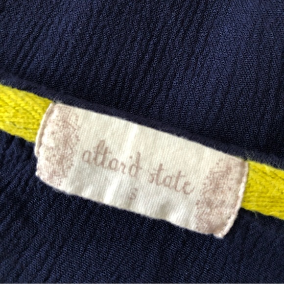 Altar State Embroidered Floral Design, Long Sleeve, Navy Blue - Picture 4 of 4